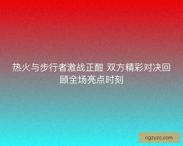 热火与步行者激战正酣 双方精彩对决回顾全场亮点时刻