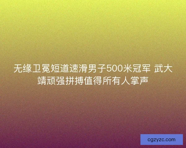 无缘卫冕短道速滑男子500米冠军 武大靖顽强拼搏值得所有人掌声